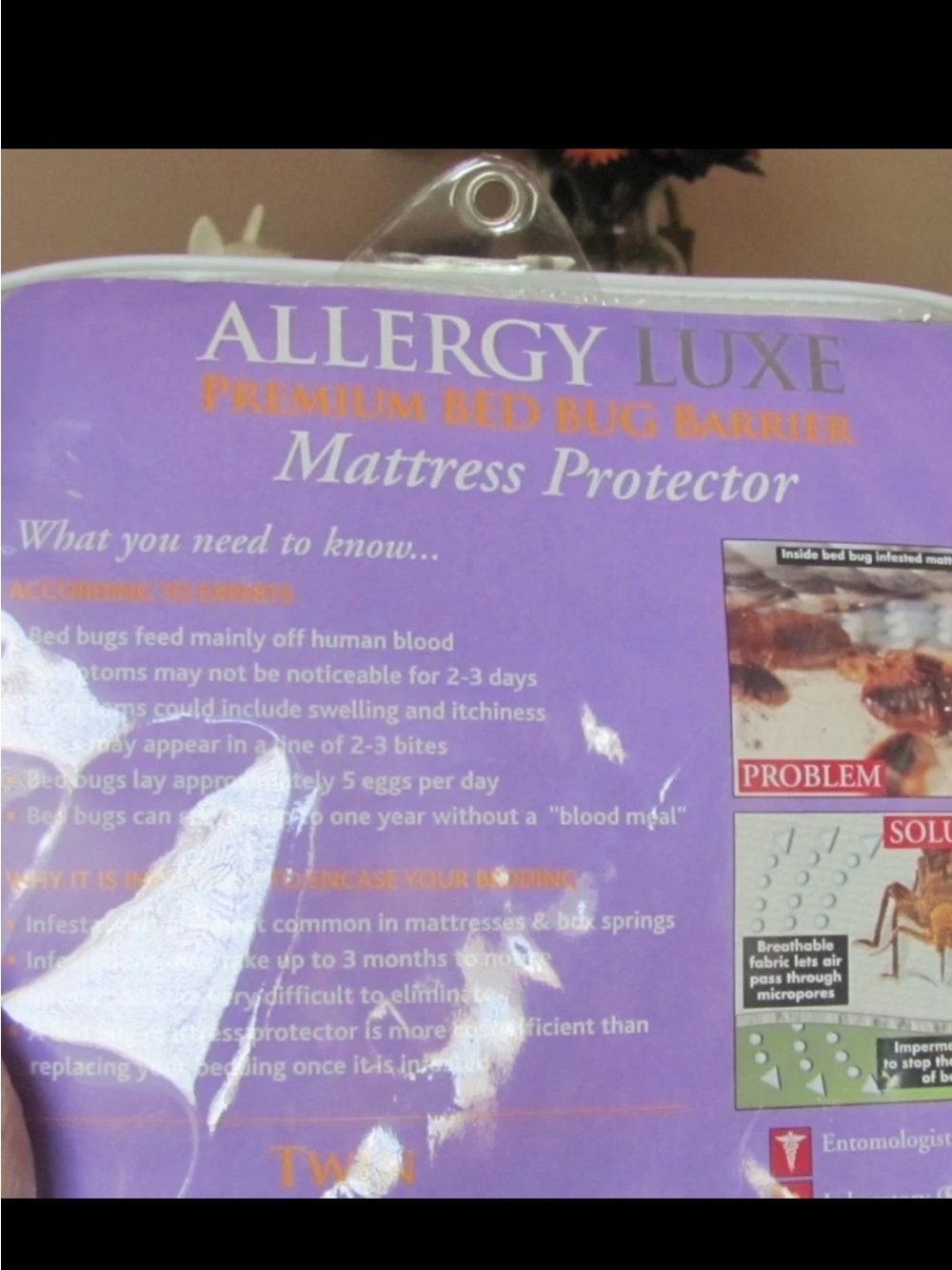 Allergy Luxe  TWIN  MATTRESS PROTECTOR new